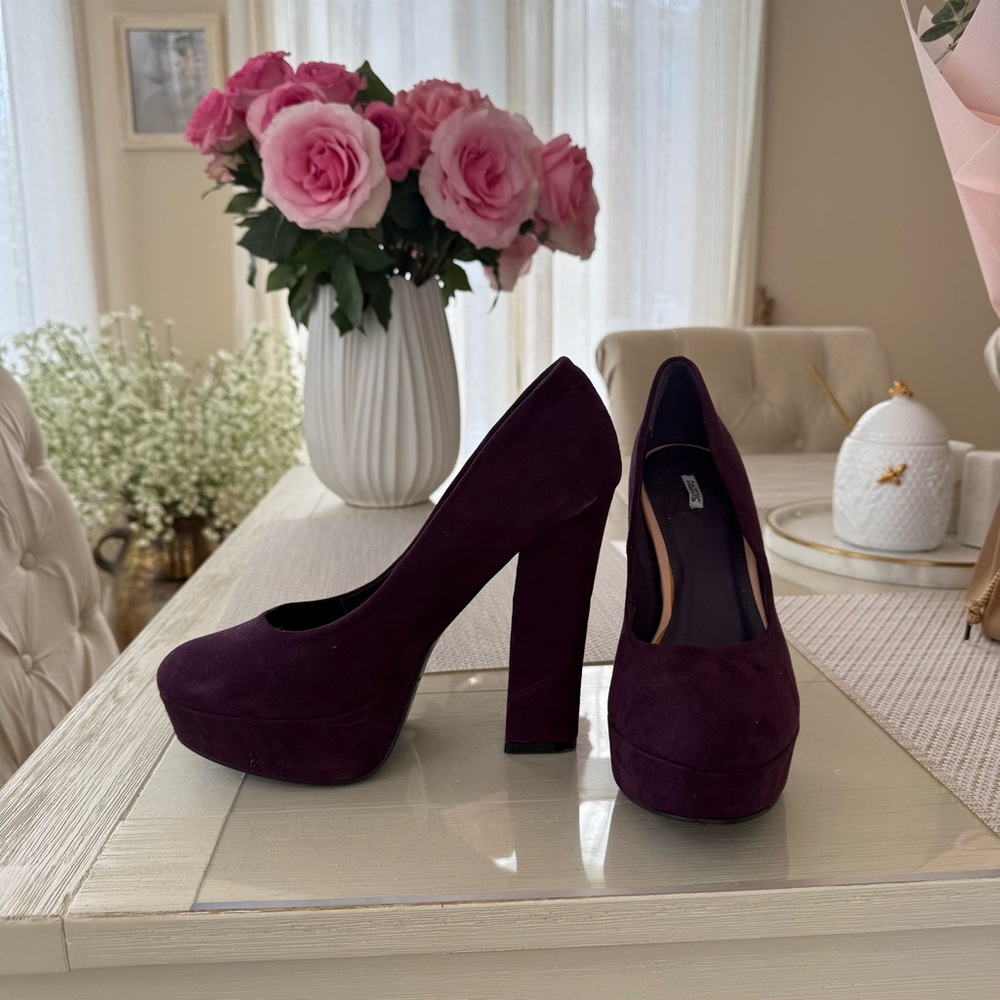 BRAND NEW Suede Purple Women's Platform Heels